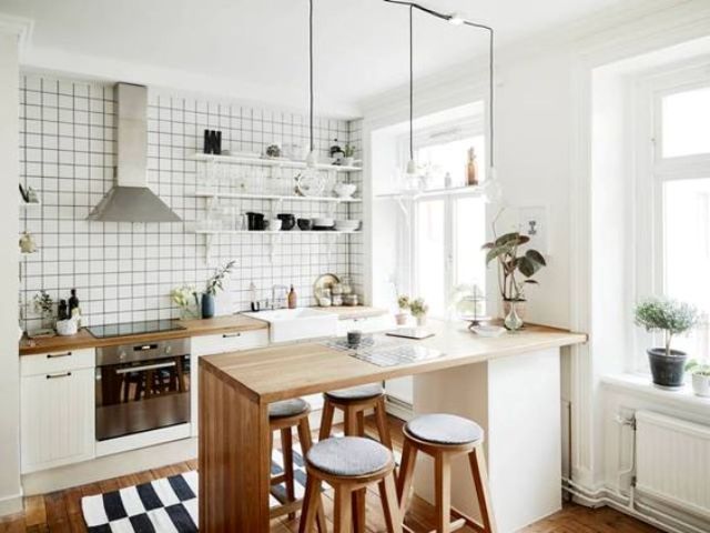 a small wooden countertop won't accommodate everyone just two people
