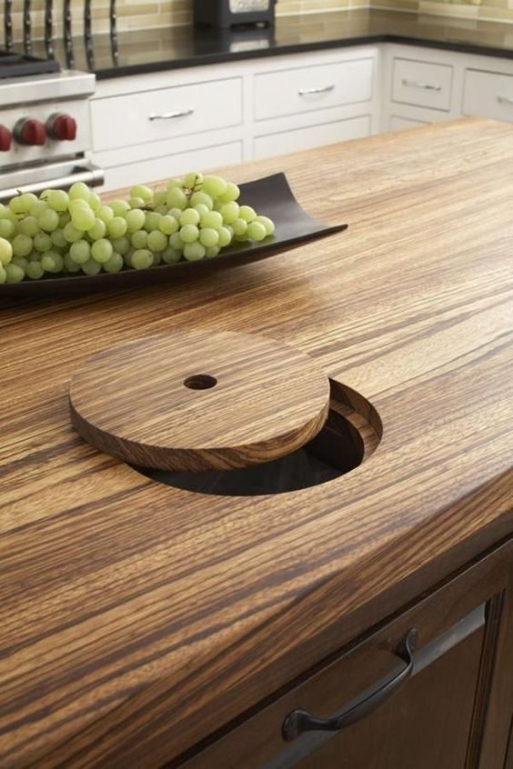 adorable wooden kitchen countertop looks textured and very refined