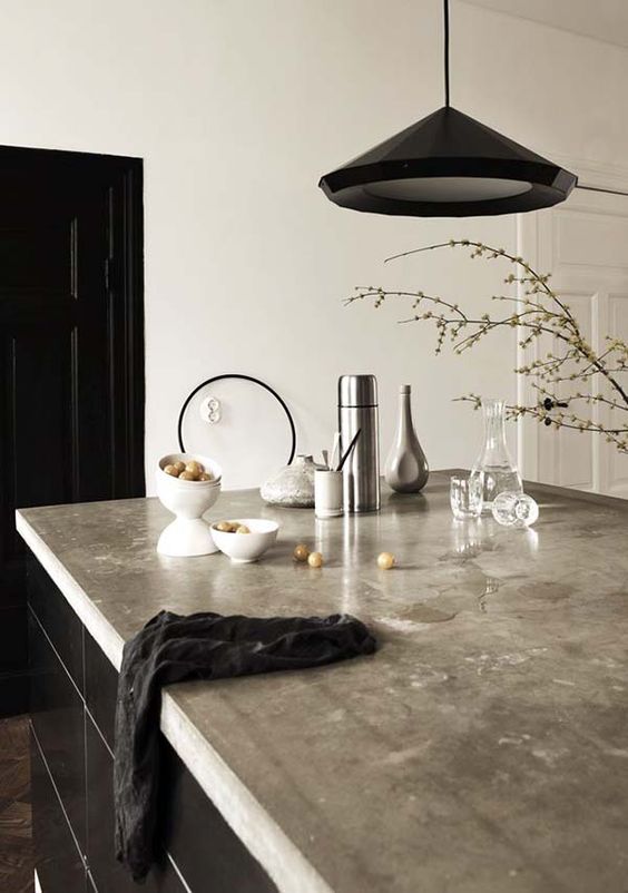 a polished concrete counter is great for a modern space