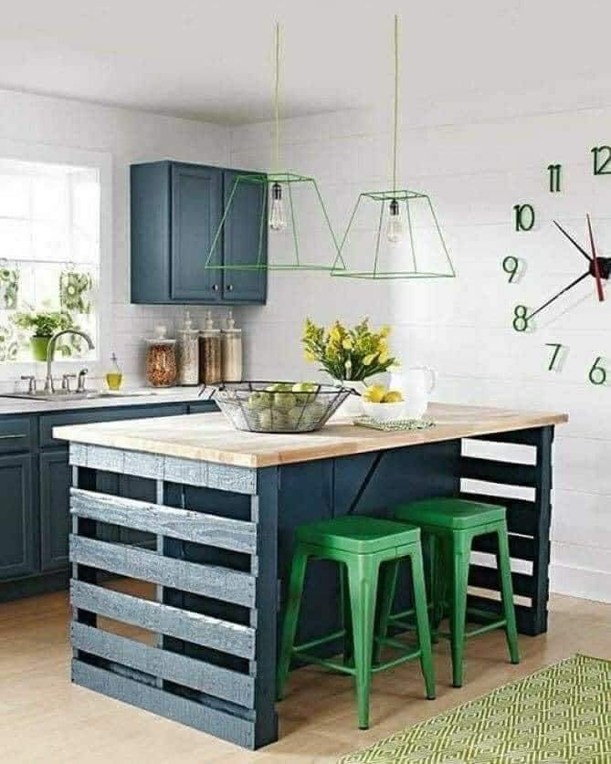 Create a kitchen island from just a few wood (6)